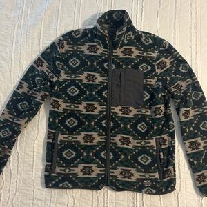 Patterned Fleece Jacket with Pocket